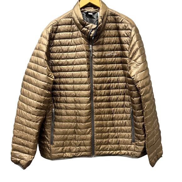 Eddie Bauer Down Jacket Mens XL EB650 Full Zip Puffer Outdoor Bronze Gorpcore - Picture 1 of 6